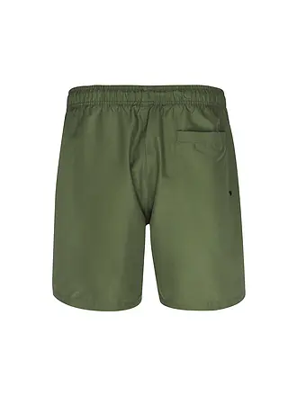 PAUL | Short de bain uni pour hommes | dunkelgrün